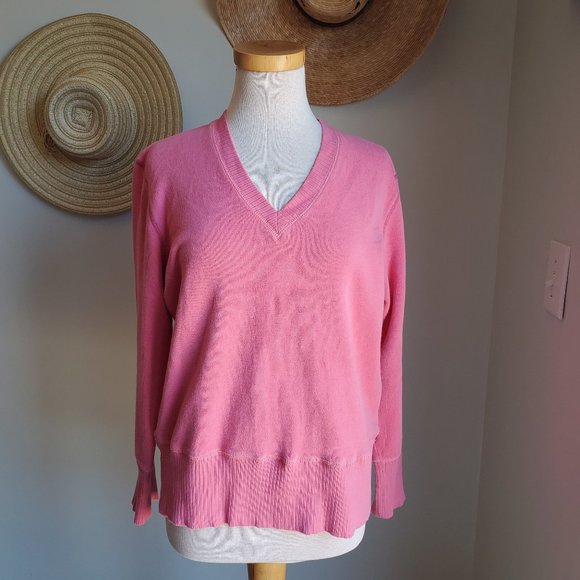 Jag Jeans Pink Comfy Sweatshirt / Sweater V Neck - Picture 1 of 6